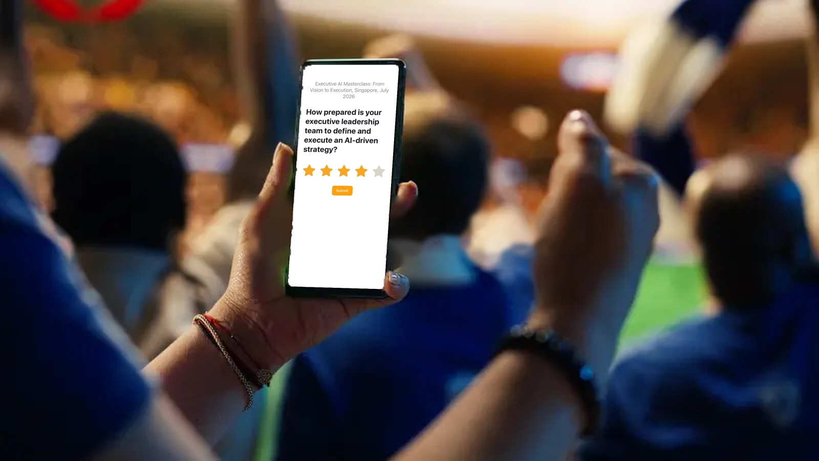 Participant answering a poll on their phone